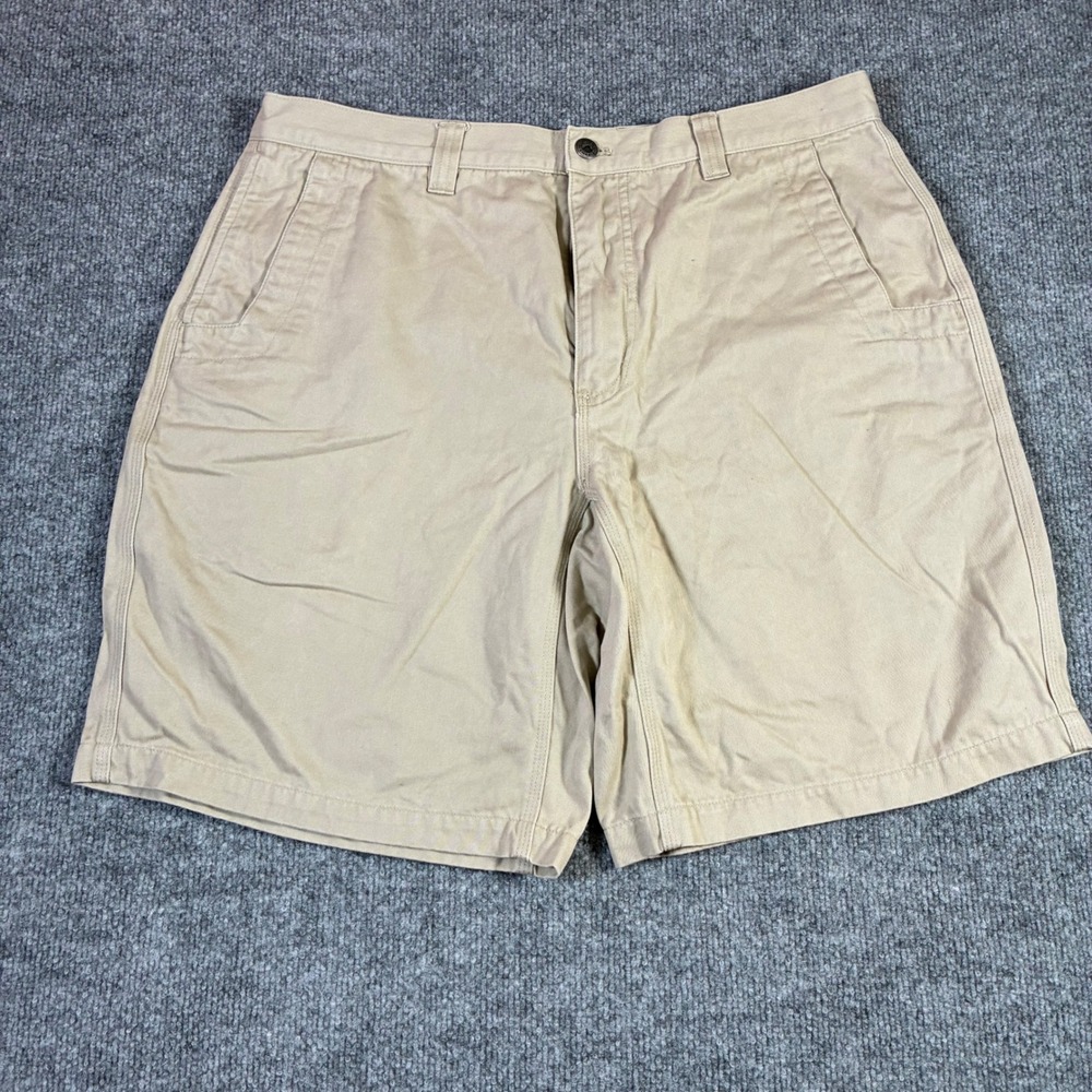 Mountain Khakis Shorts Mens 36 Tan Relaxed Fit Cotton Twill 10" Inseam